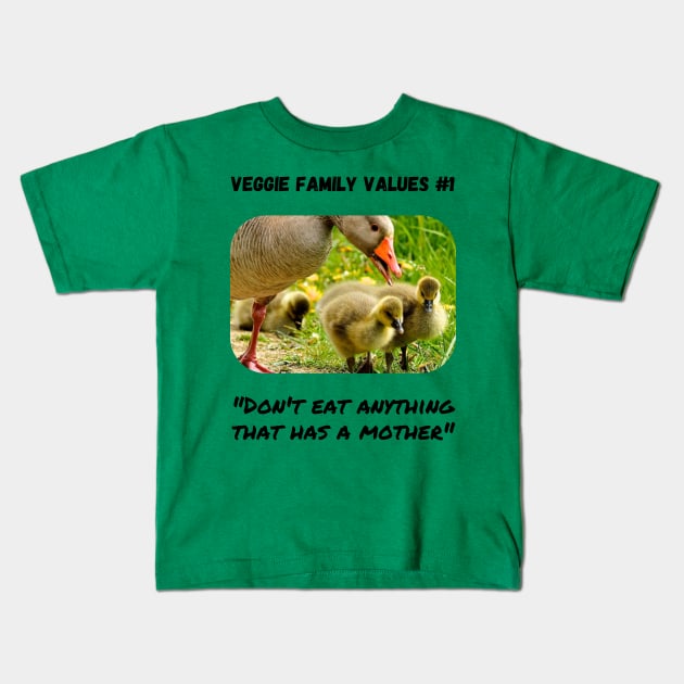 Veggie Family Values #1 (Goose) Kids T-Shirt by BestWildArt